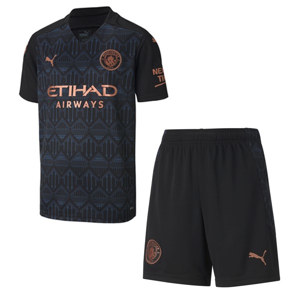 Camiseta Manchester City Segunda equipo Niños 2020-21 Negro